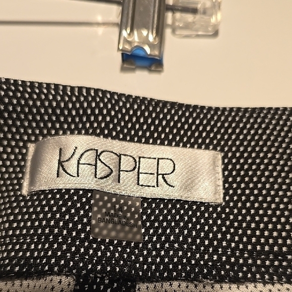 Kasper Black and White Checkered Pants 14 - Picture 2 of 4